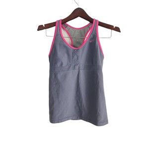 Nike Dri Fit Women's Gray Comfort Scoop Neck Pullover Racerback Tank Top Size S‎